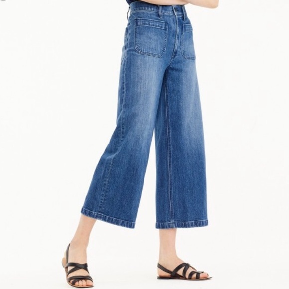 J. Crew Denim - Point Sur Wide-Leg Crop Blue Jeans Sz 28
